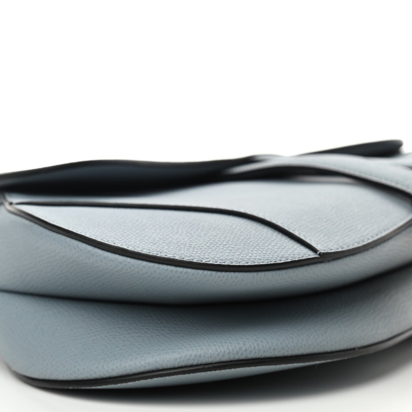 Grained Calfskin Saddle Bag Sky Blue