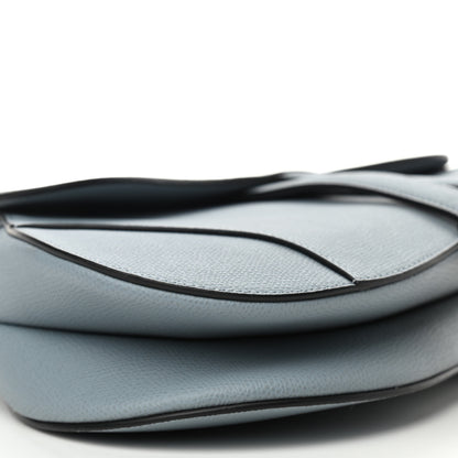 Christian Dior Grained Calfskin Saddle Bag Sky Blue 9 of 10