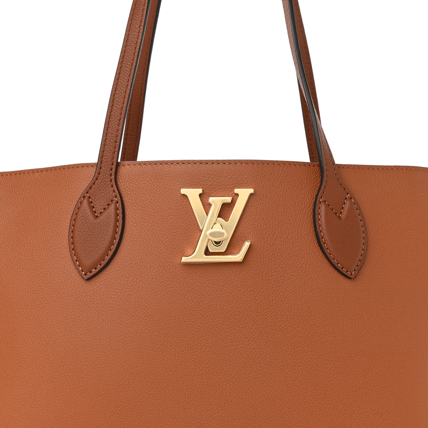 Louis Vuitton Grained Calfskin Lockme Shopper Chataigne 8 of 11