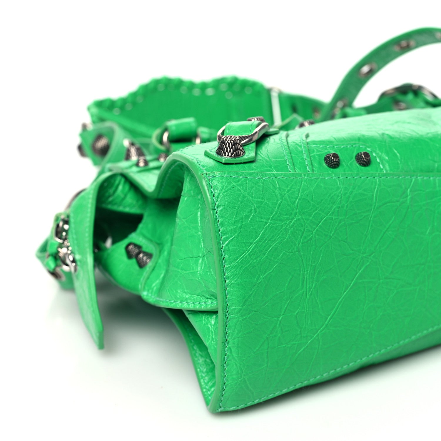 Balenciaga Agneau Arena Neo Cagole Handbag XS Kelly Green 9 of 10