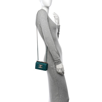 Chanel Lambskin Quilted Pearl CC Vanity Case Turquoise 2 of 11