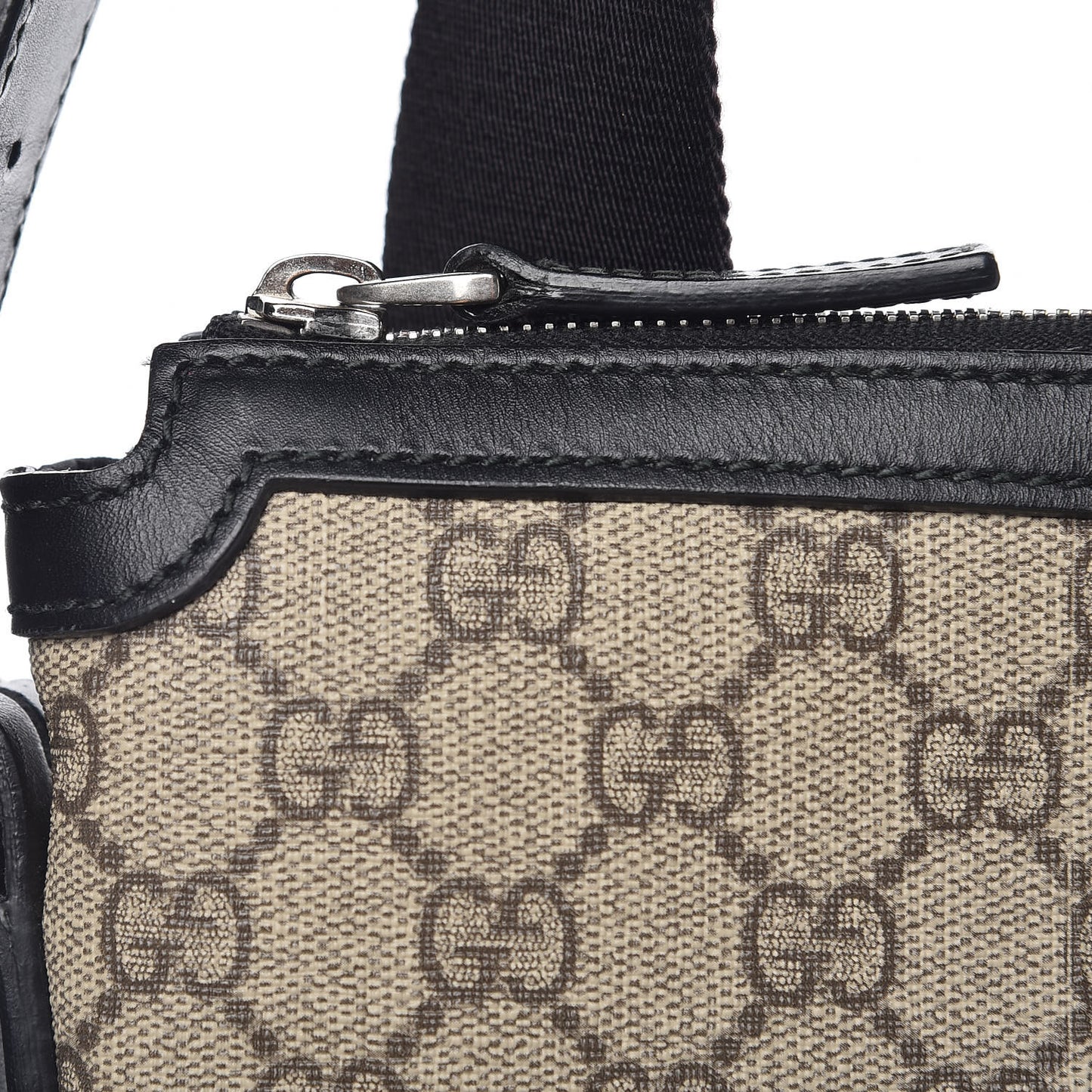 GG Supreme Monogram Web Messenger Bag Black
