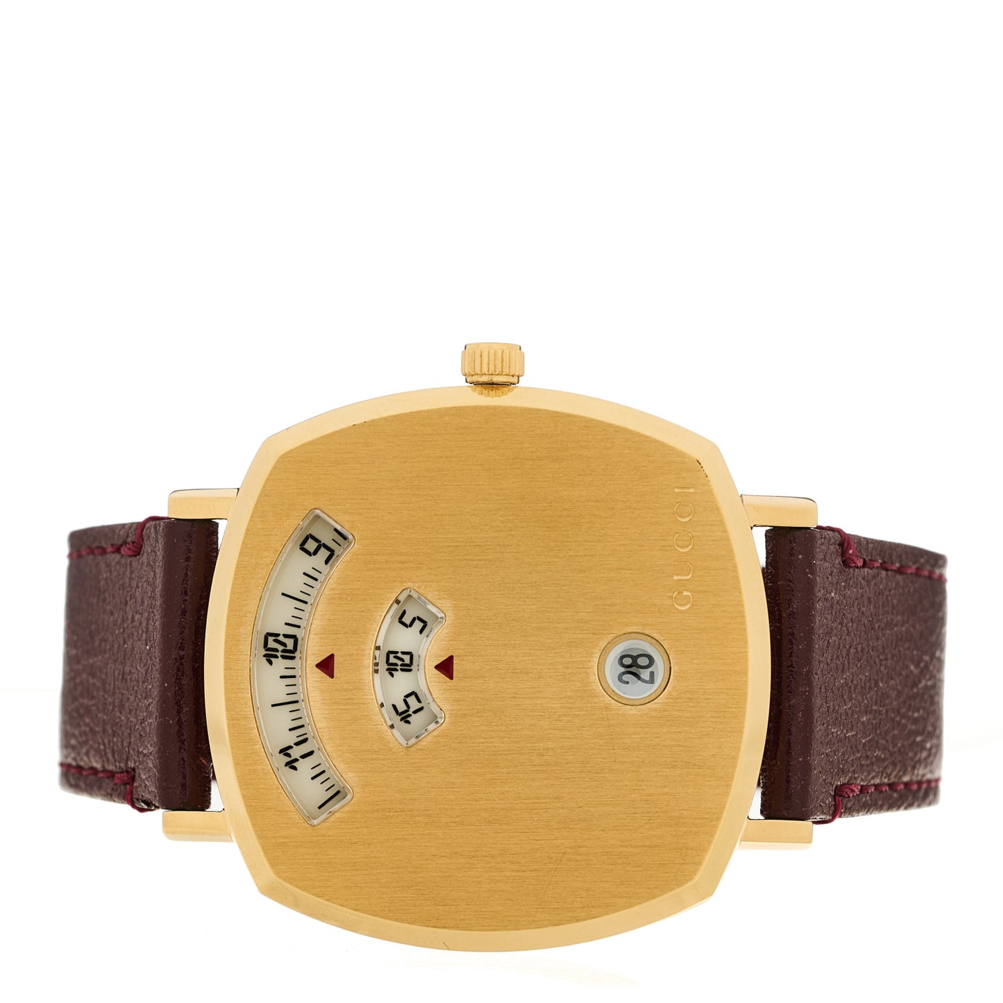 Stainless Steel Alligator 35mm Grip Quartz Watch Burgundy