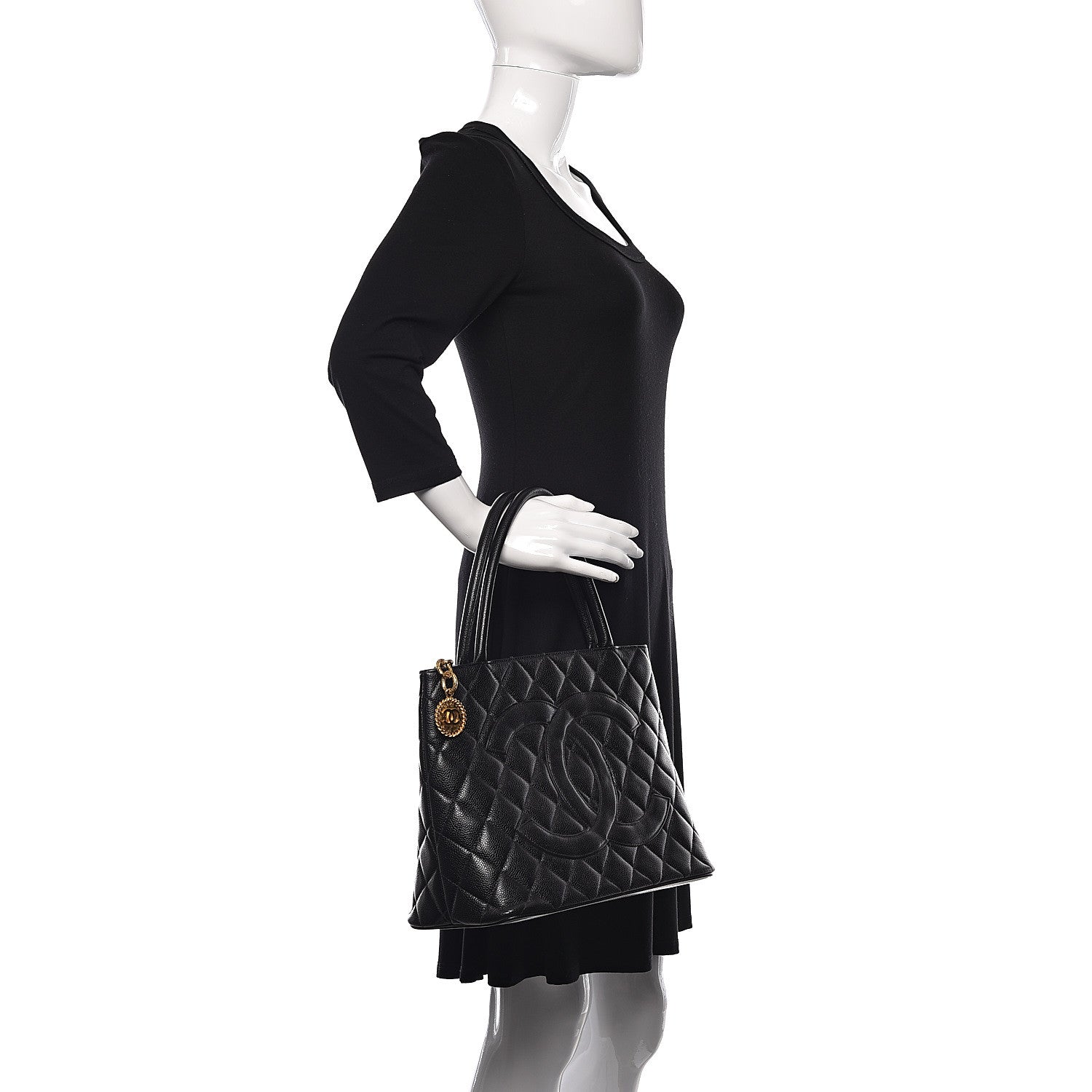 Chanel Caviar Quilted Medallion Tote Black 2 of 10