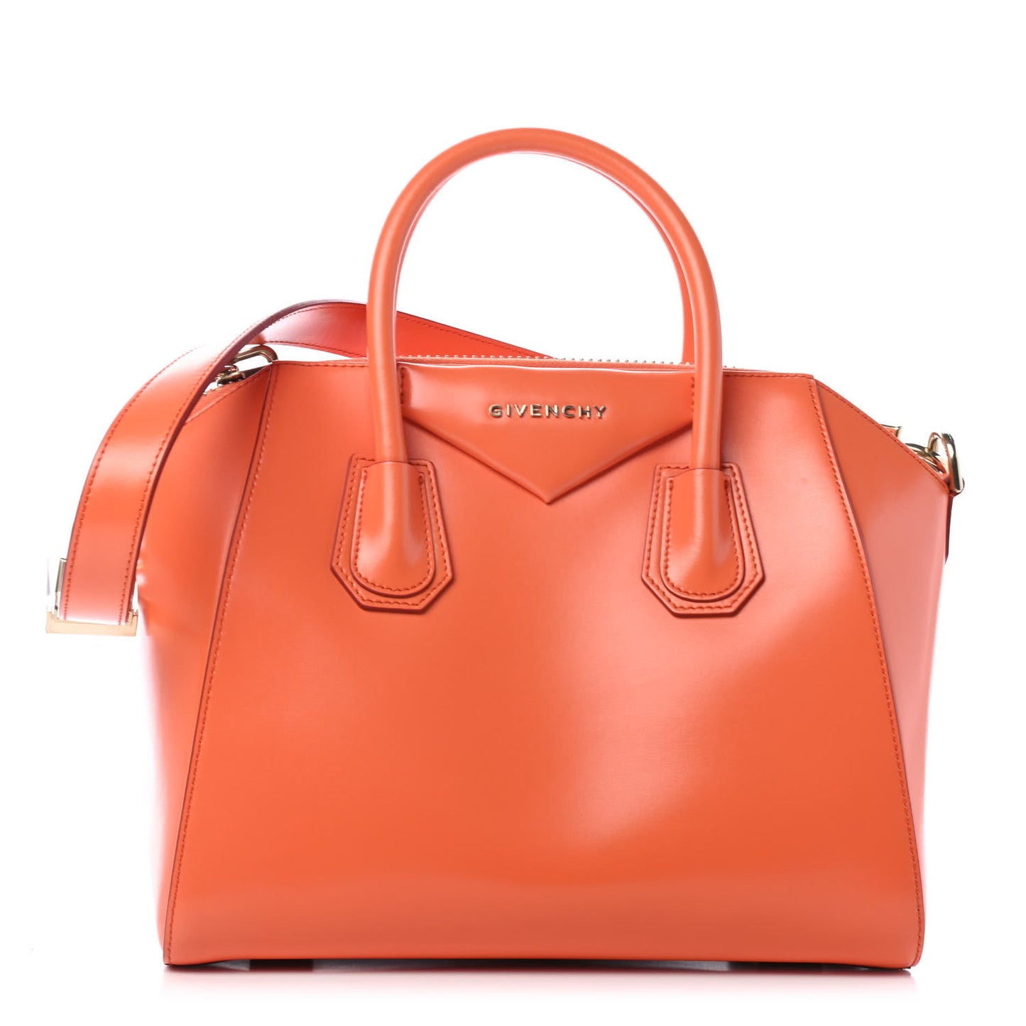 Shiny Lord Calfskin Small Antigona Orange
