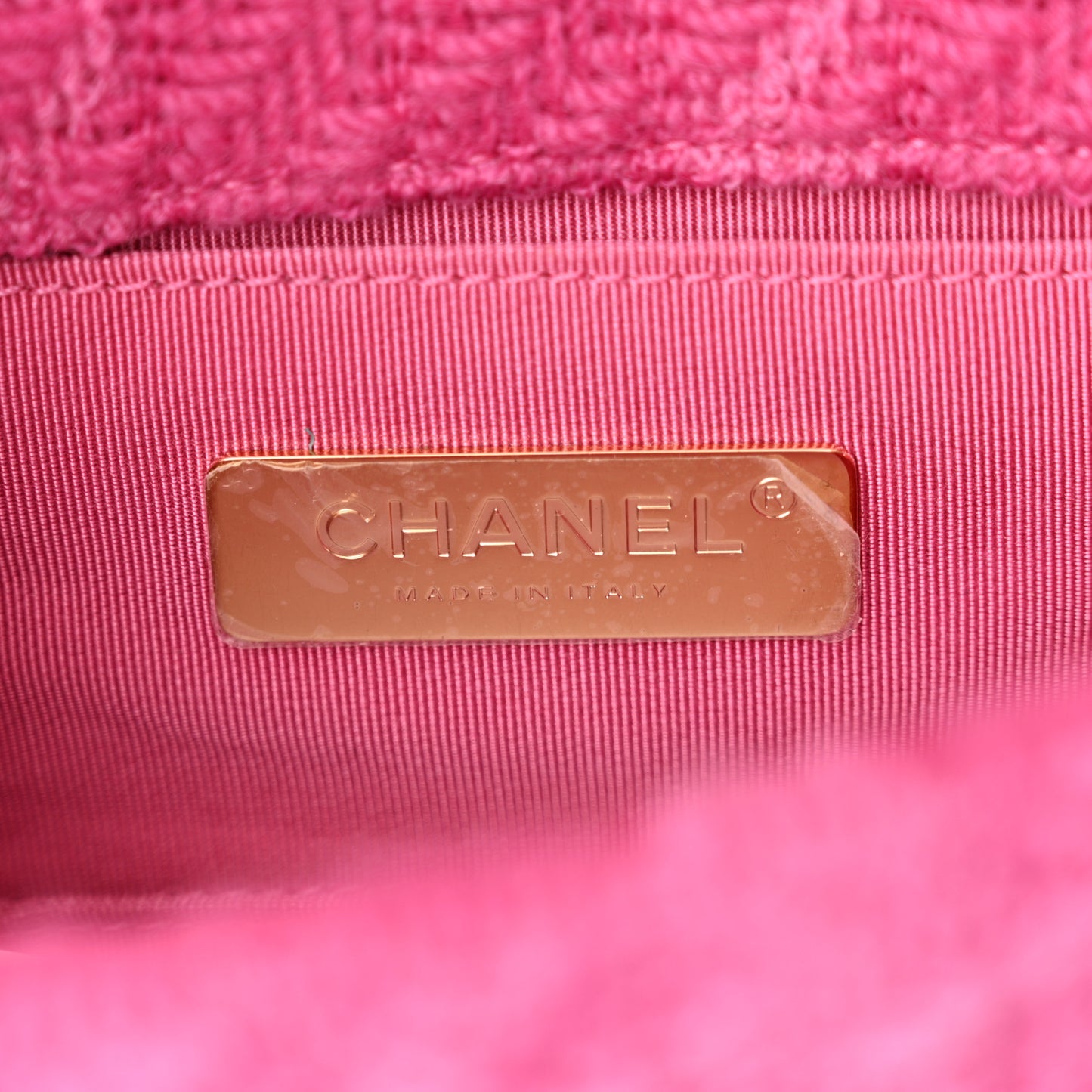 Tweed Quilted Chanel 19 Waist Bag Pink