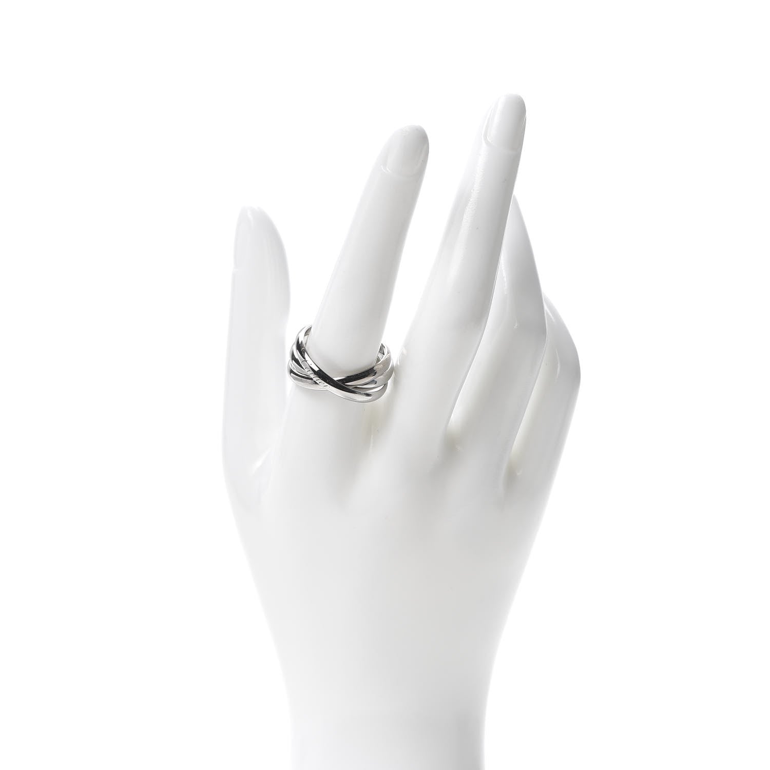 Cartier 18K White Gold Classic Trinity Ring 63 10.25 2 of 5