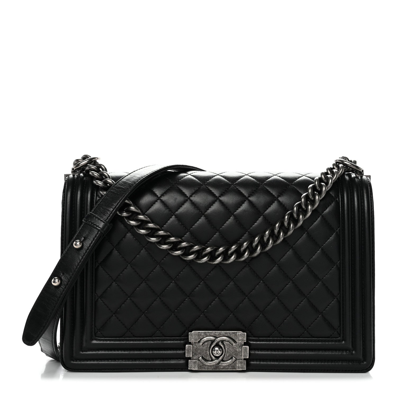 Chanel Lambskin Quilted New Medium Boy Flap Black 1 of 12