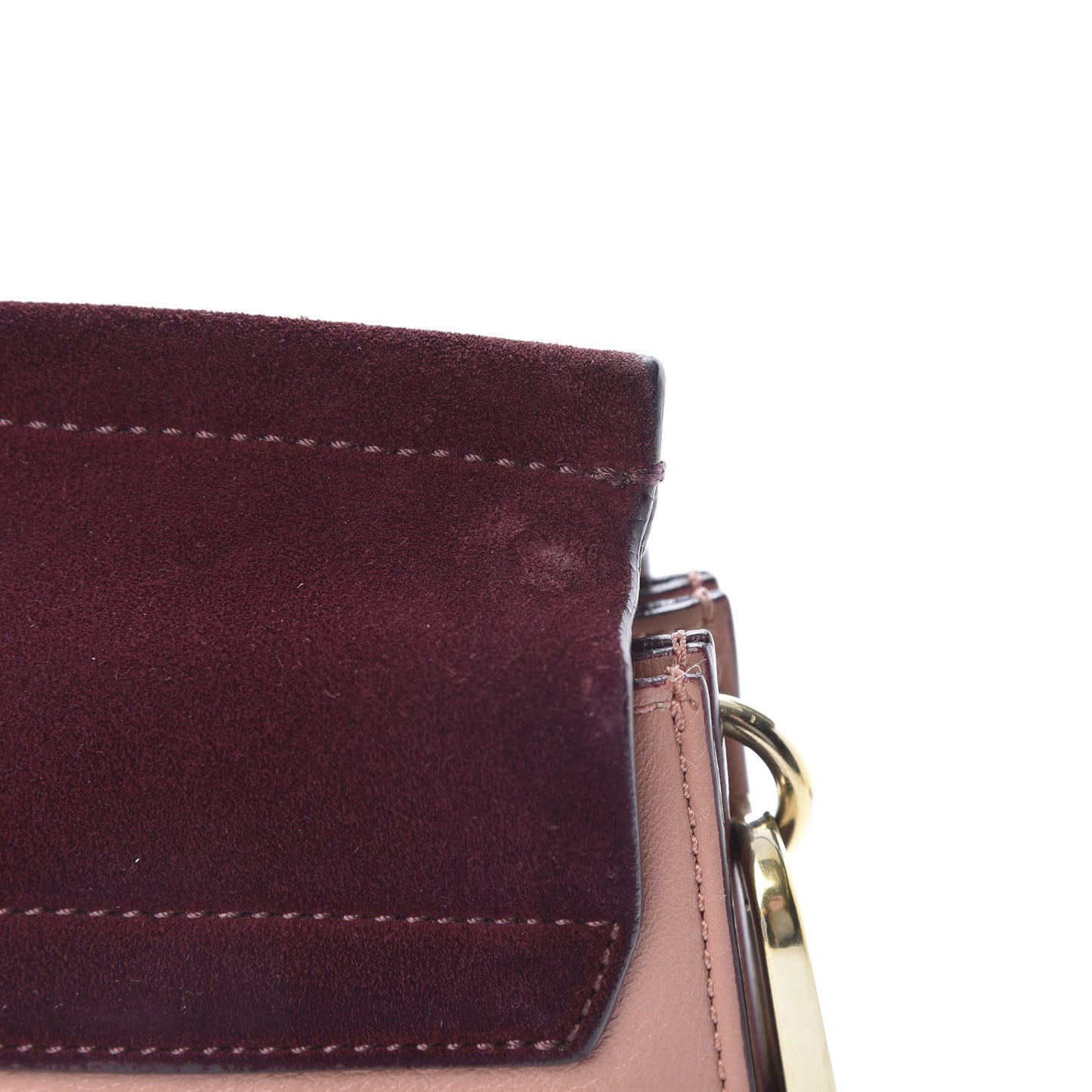 Calfskin Suede Medium Faye Shoulder Bag Misty Rose Dark Purple