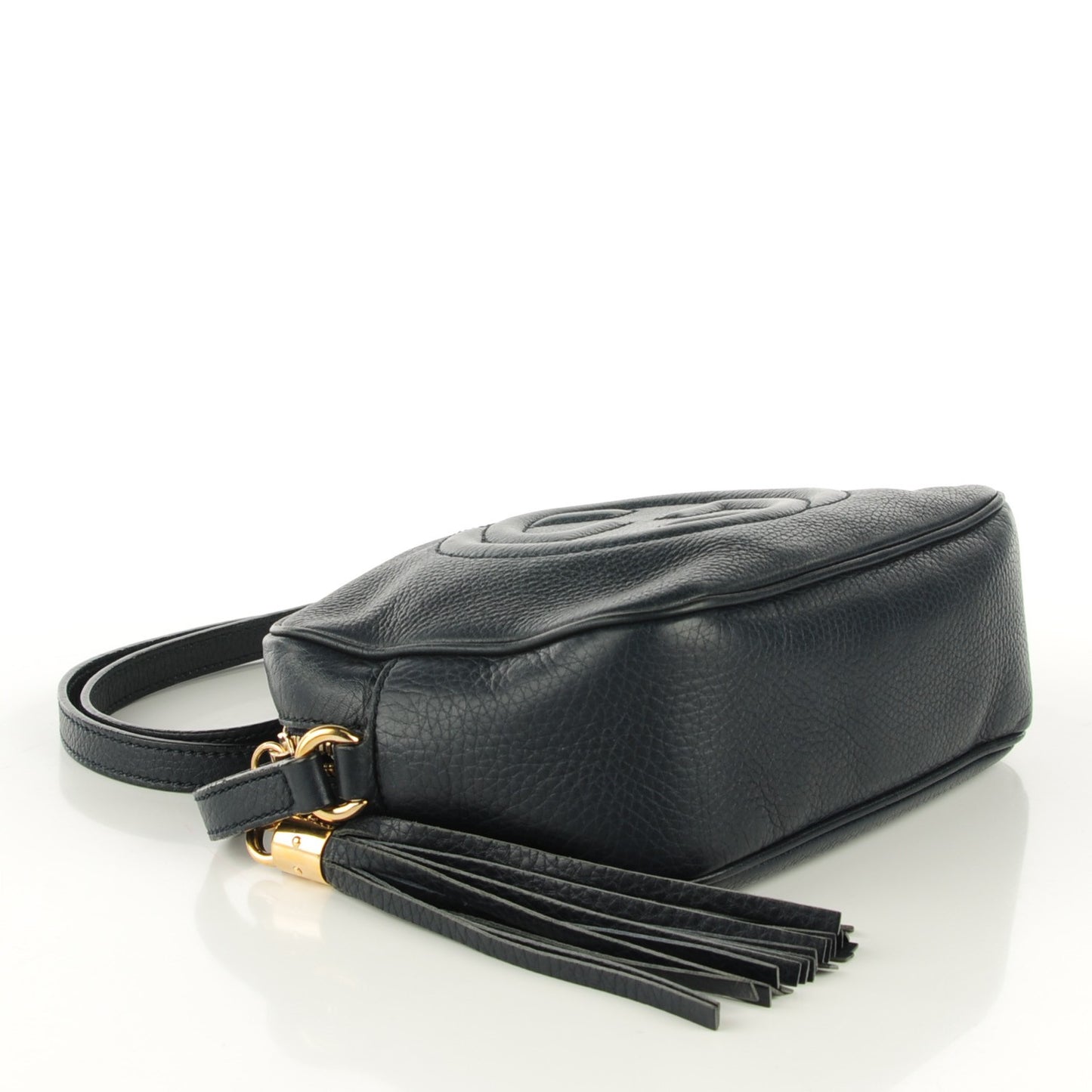 Pebbled Calfskin Small Soho Disco Bag Blue