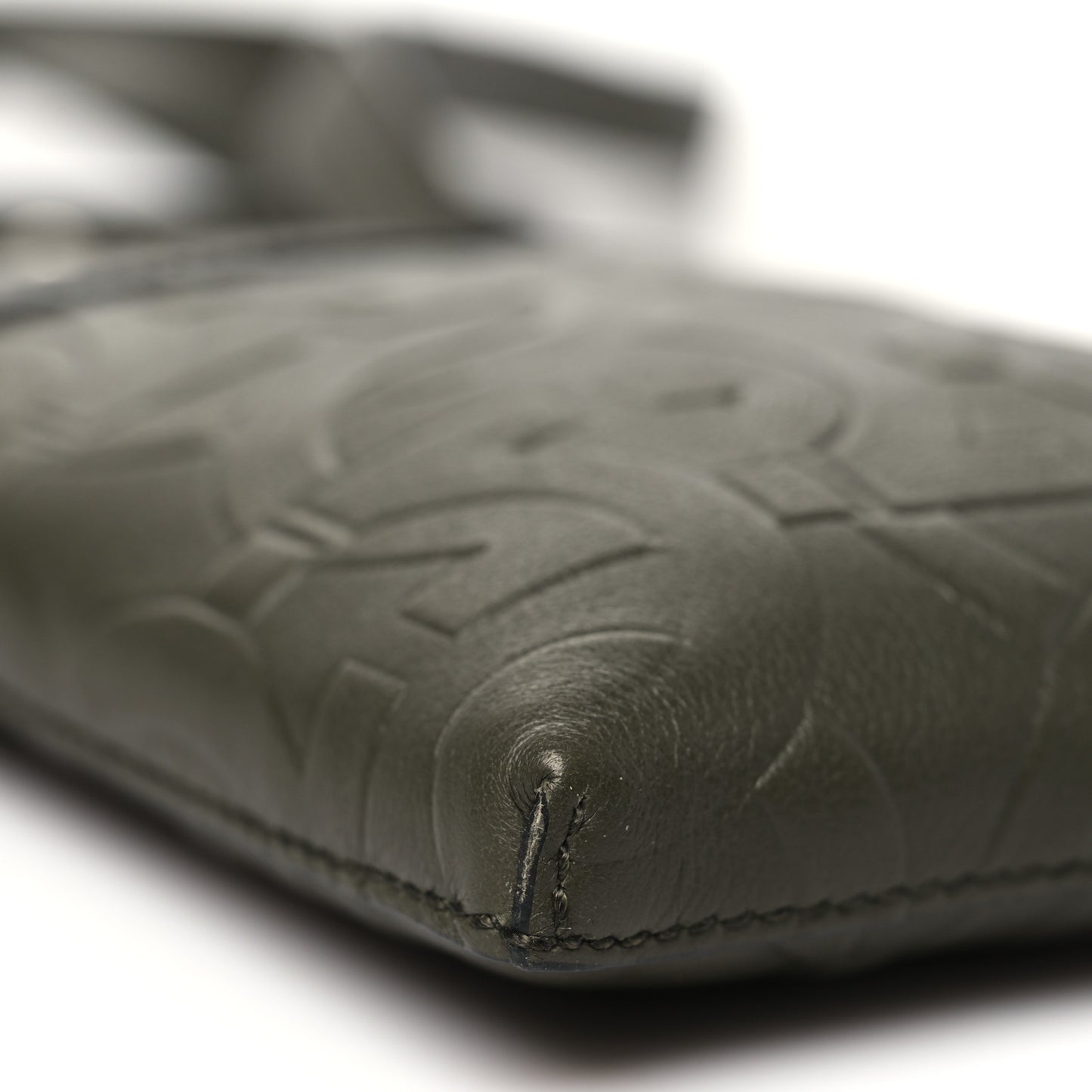 Calfskin Embossed Gancini Crossbody Green