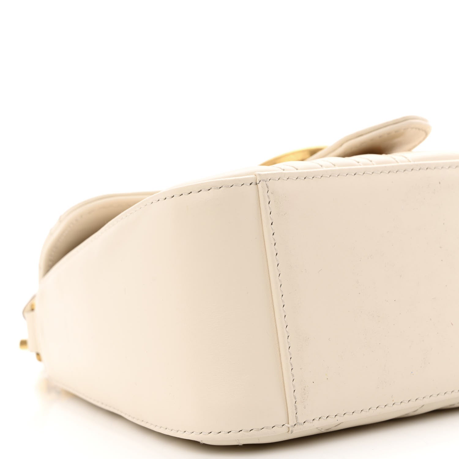 Gucci Calfskin Matelasse Mini GG Marmont Top Handle Shoulder Bag White 10 of 13