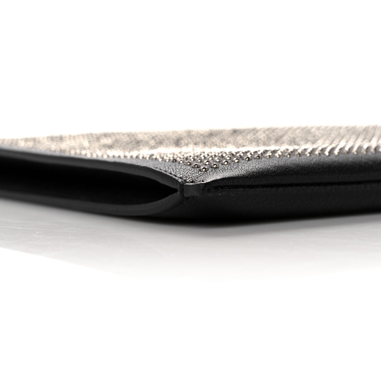 Calfskin Studded iPad Pouch Black