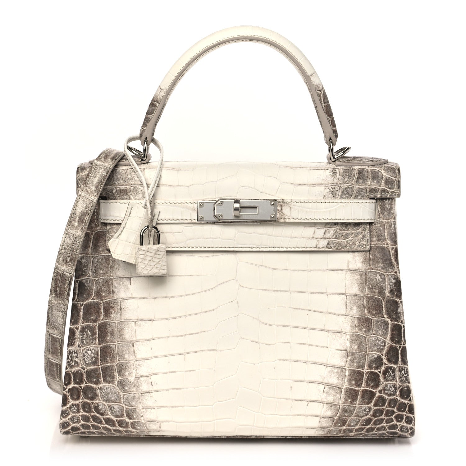 Hermes Matte Niloticus Crocodile Himalaya Kelly Retourne 28 White 1 of 11