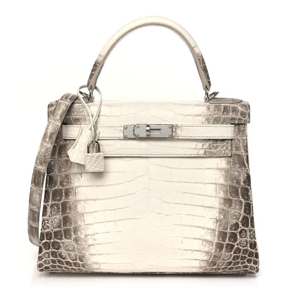 Hermes Matte Niloticus Crocodile Himalaya Kelly Retourne 28 White 1 of 11