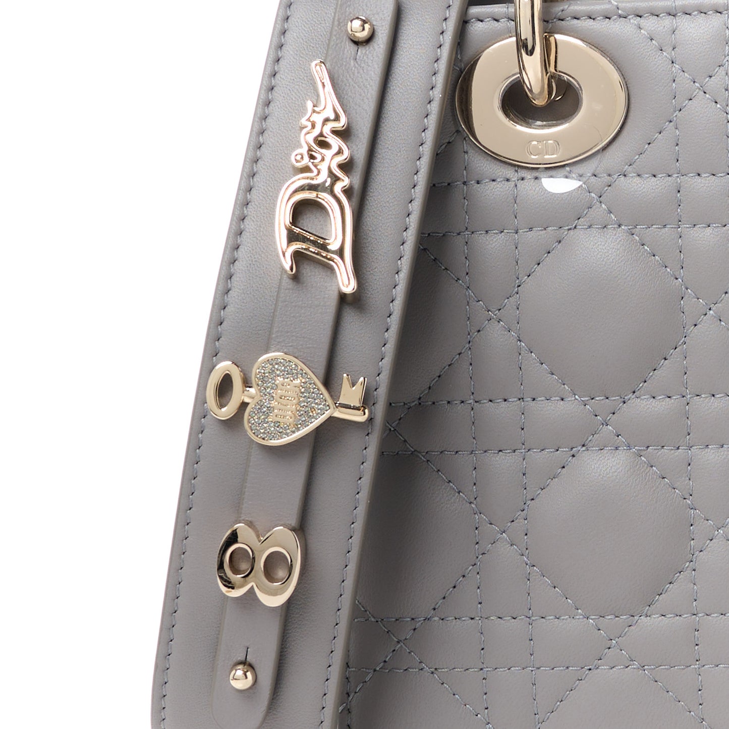 Lambskin Cannage Small My ABCDior Lady Dior Grey