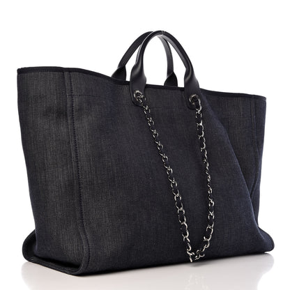 Chanel Canvas Large Deauville Tote Blue Orange 3 of 7