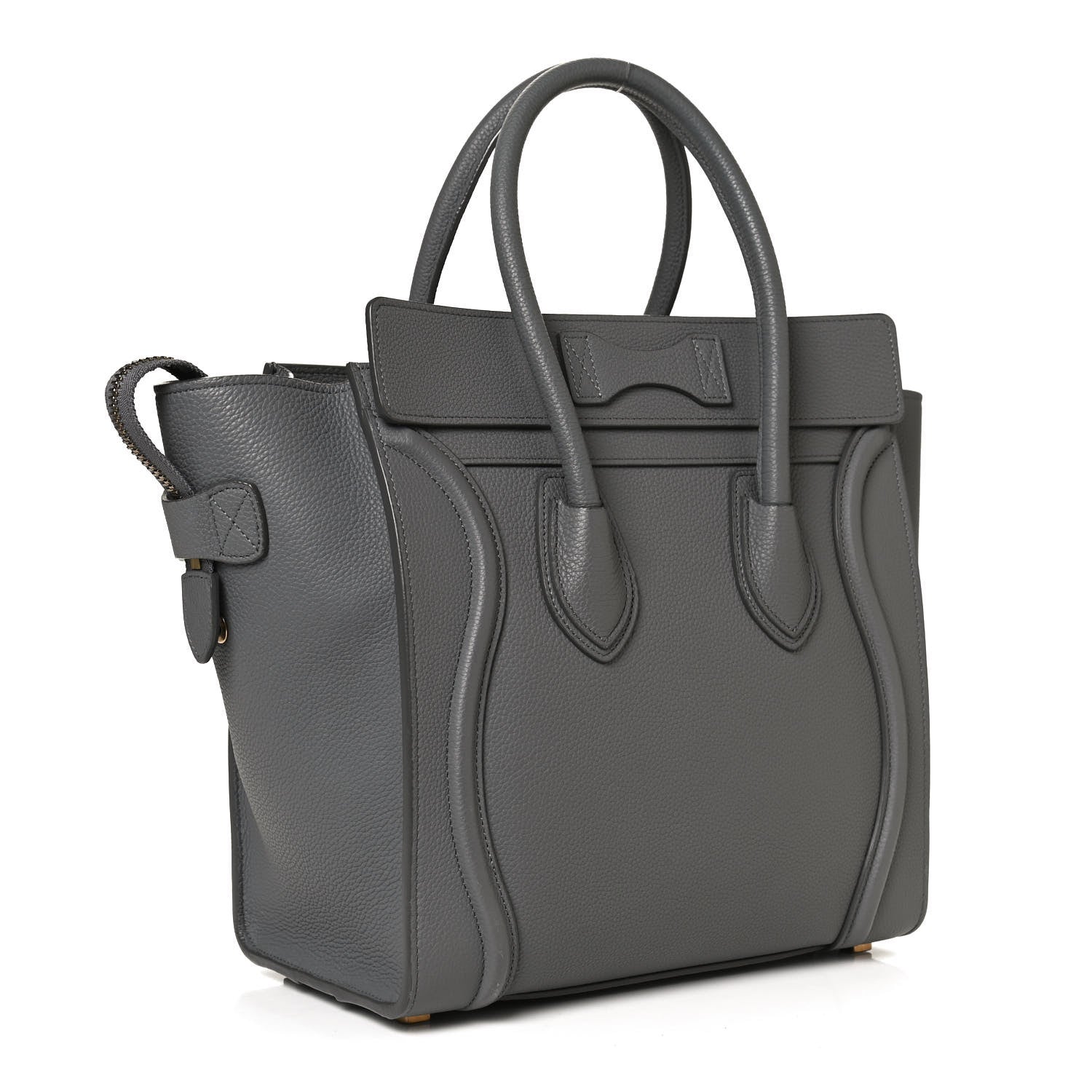 Celine Baby Drummed Calfskin Micro Luggage Kohl 3 of 10