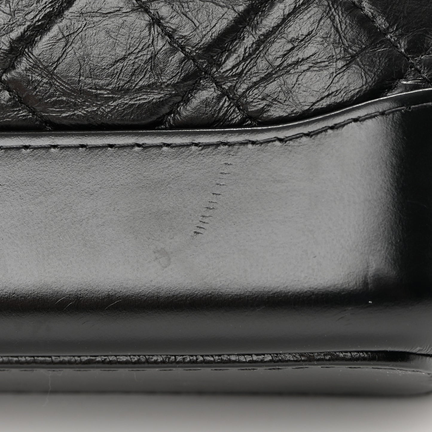 Aged Calfskin Quilted Small Gabrielle Hobo Black