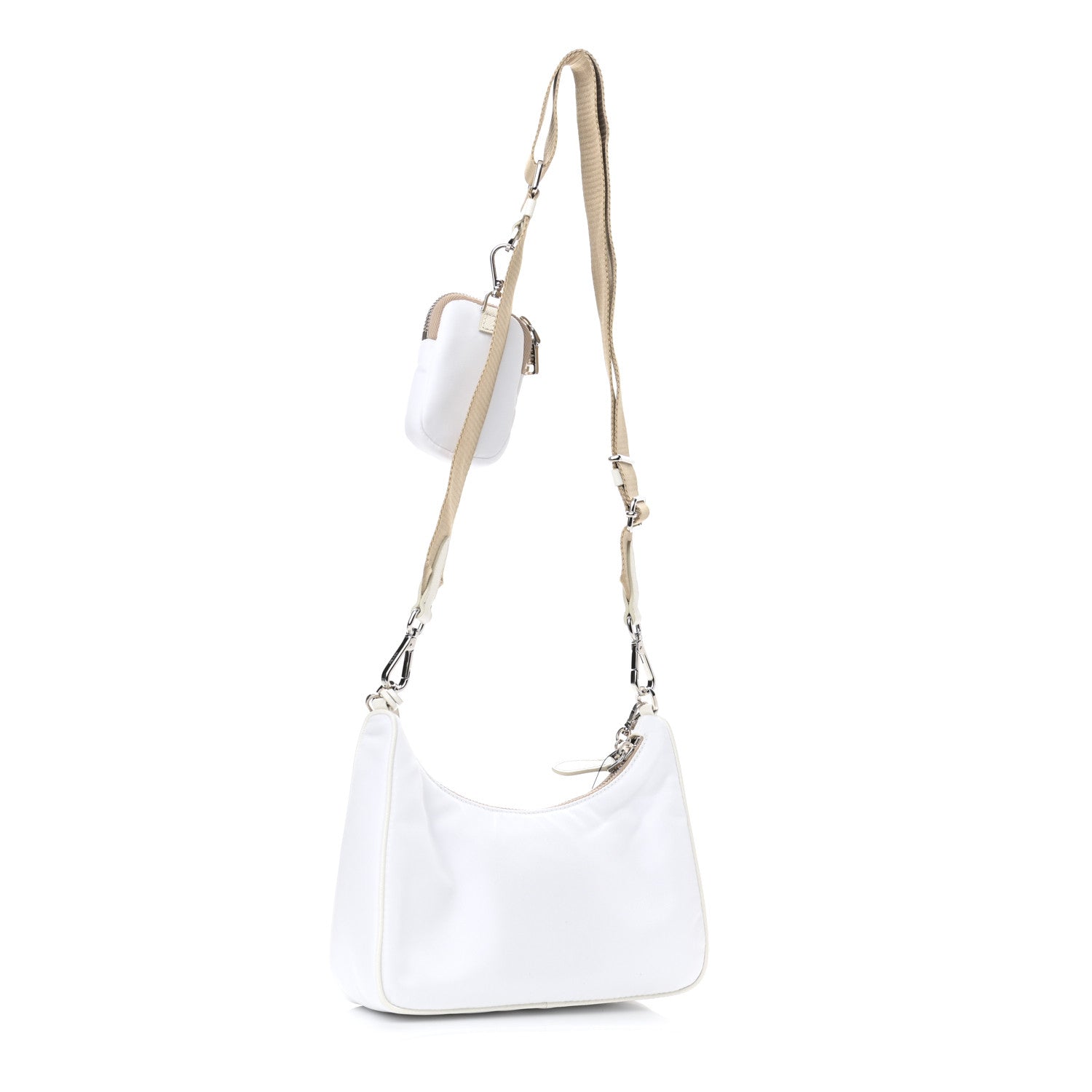 Prada Nylon Re-Edition 2005 Shoulder Bag White 3 of 9