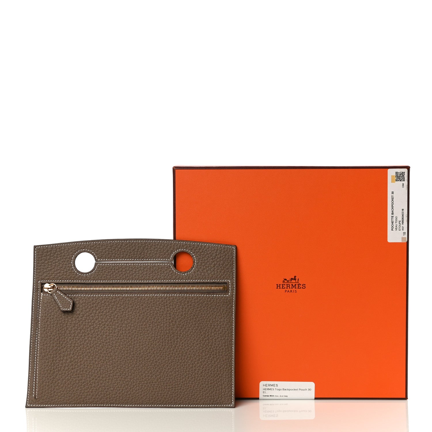 Hermes Togo Backpocket Pouch 30 Etoupe 10 of 10
