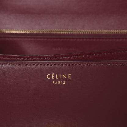 Celine Box Calfskin Medium Classic Box Flap Bag Burgundy 6 of 12