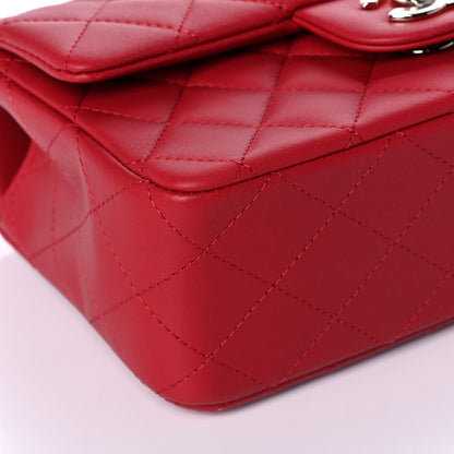 Chanel Lambskin Quilted Mini Top Handle Rectangular Flap Red 10 of 12