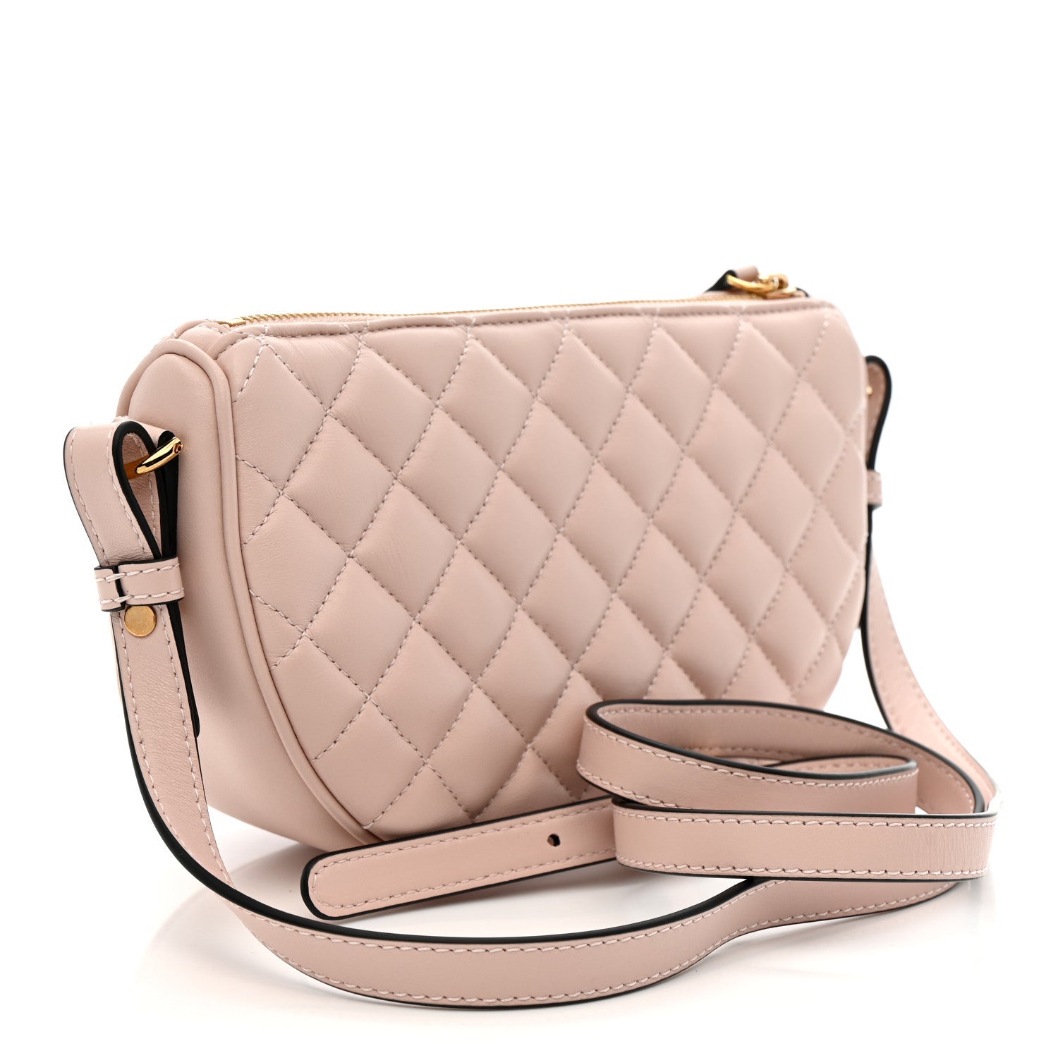 Versace Nappa Quilted La Medusa Half Moon Crossbody Light Pink 3 of 9
