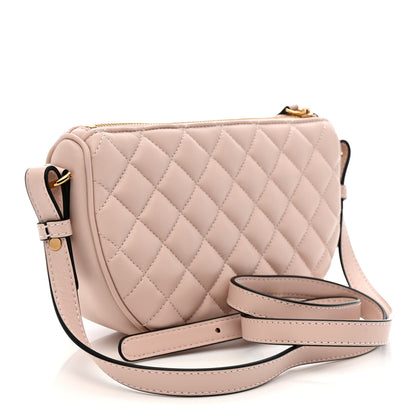 Versace Nappa Quilted La Medusa Half Moon Crossbody Light Pink 3 of 9