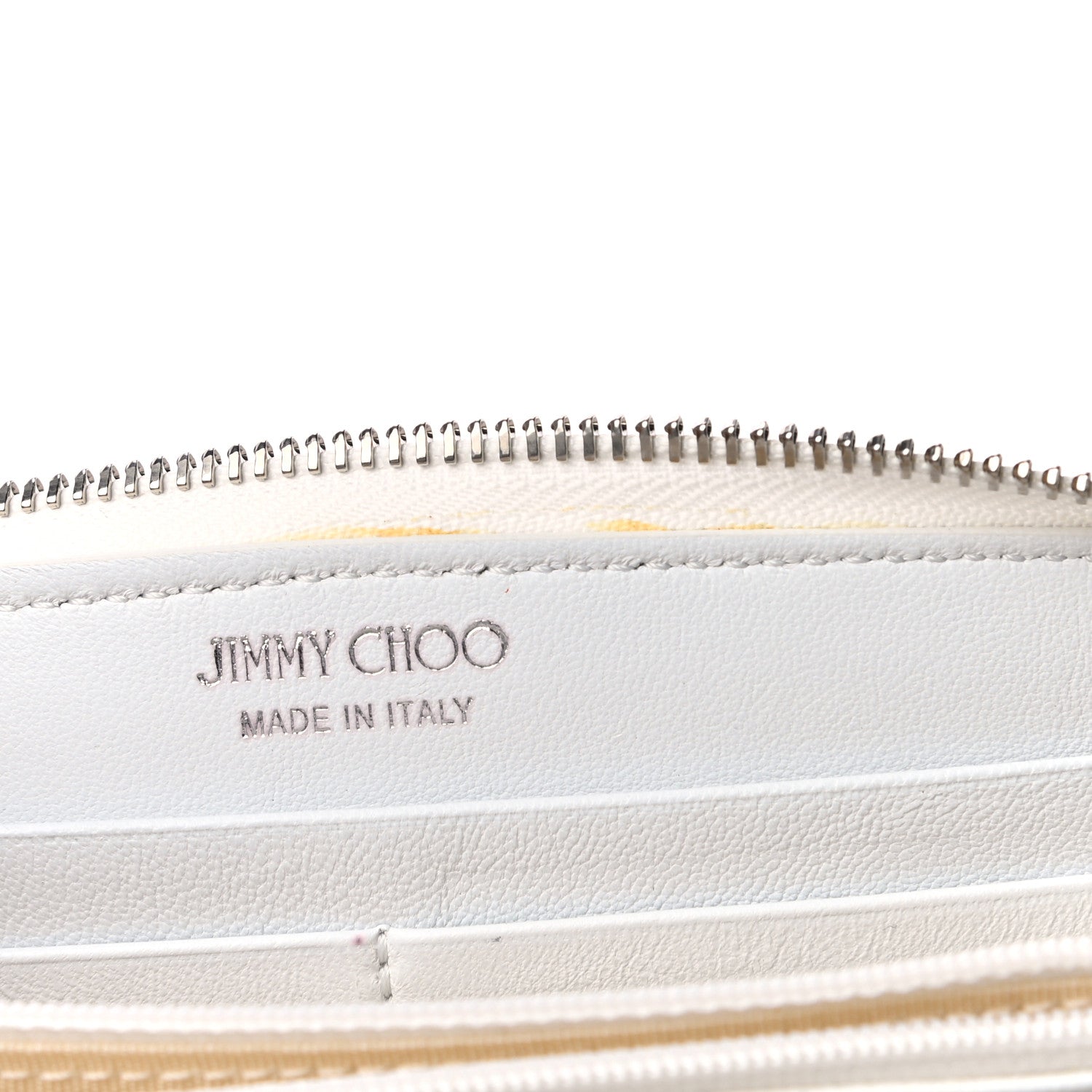 Jimmy Choo Calfskin Filipa Star Zip Around Wallet White 10 of 19