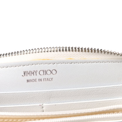 Jimmy Choo Calfskin Filipa Star Zip Around Wallet White 10 of 19