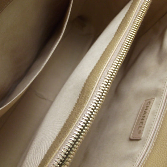 Caviar Quilted Grand Shopping Tote GST Beige