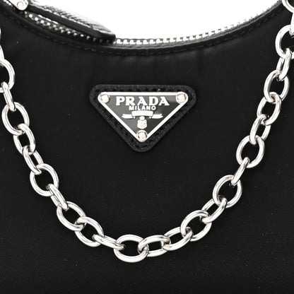 Prada Tessuto Nylon Mini Re-Edition 2000 Shoulder Bag Black 8 of 11