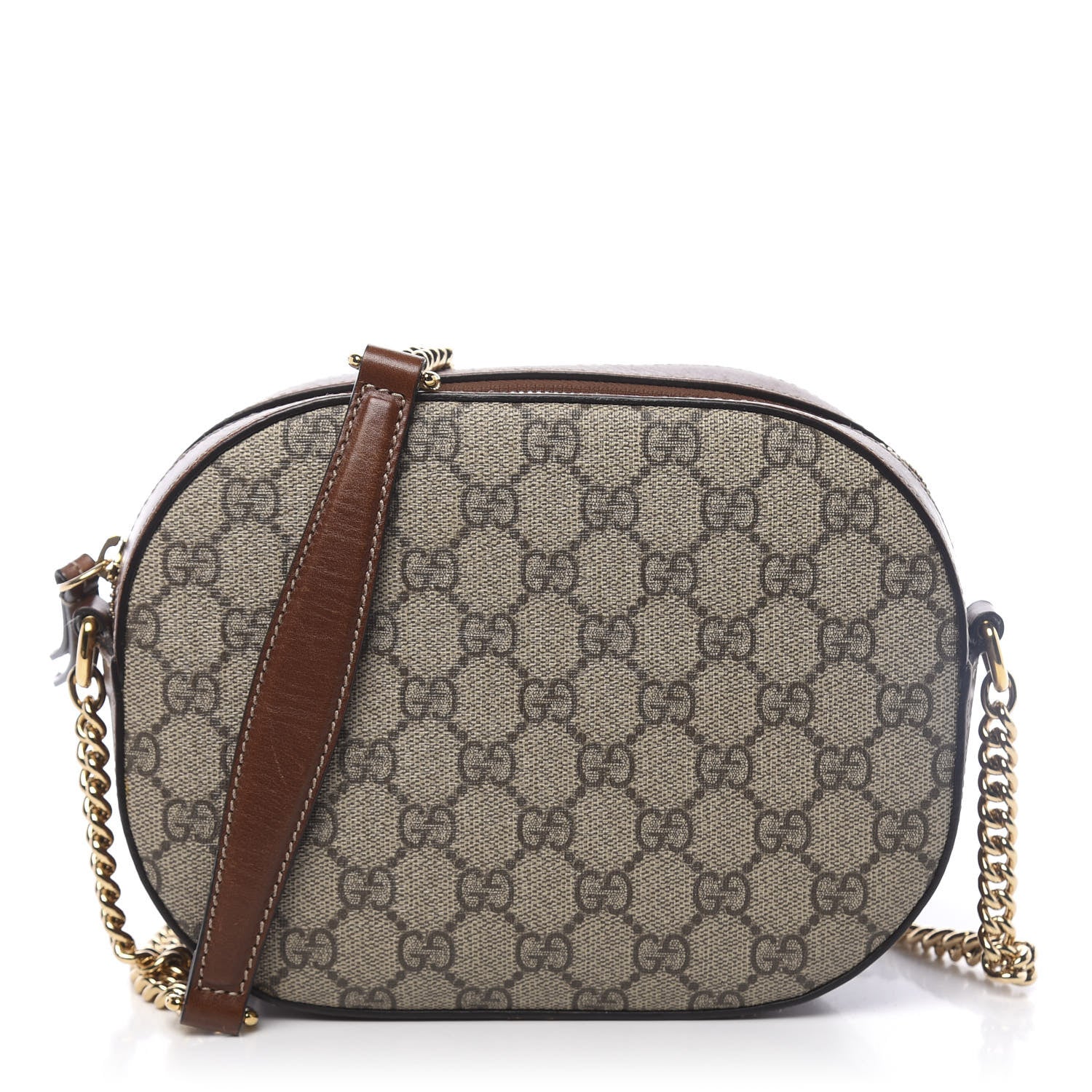 Gucci GG Supreme Monogram Cuoio Toscano Mini Chain Shoulder Bag Beige Ebony Cuir 1 of 13