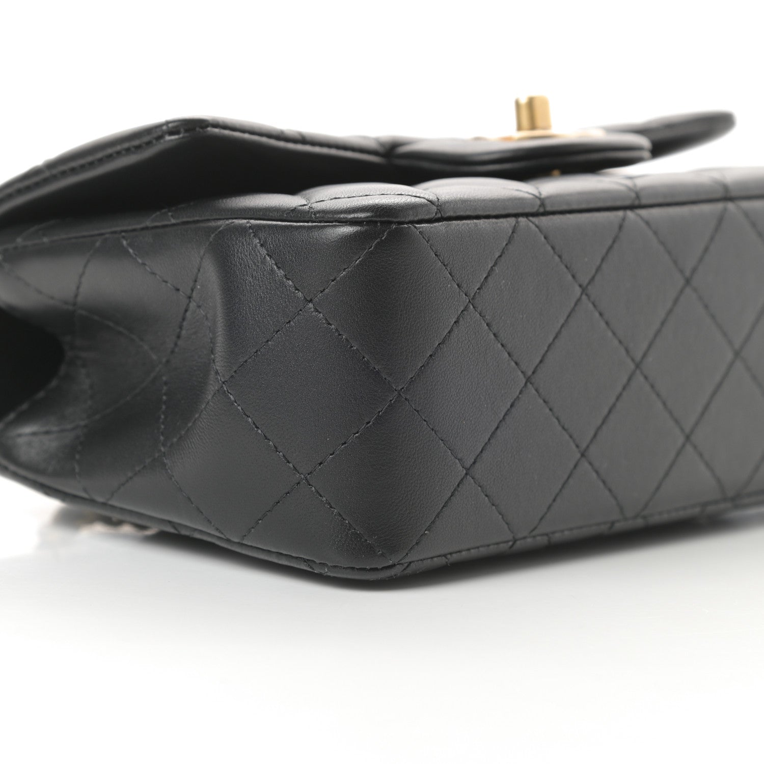 Chanel Lambskin Quilted Mini Top Handle Rectangular Flap Black 9 of 12