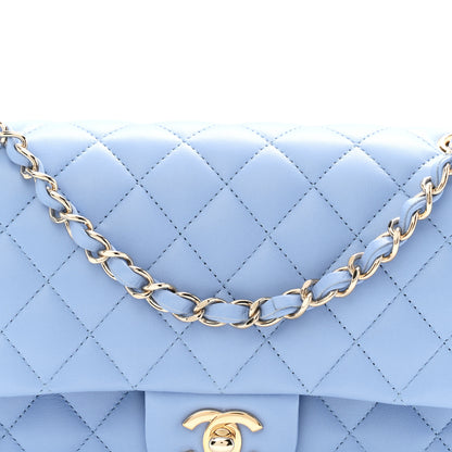 Chanel Lambskin Quilted Medium Double Flap Light Blue 8 of 11