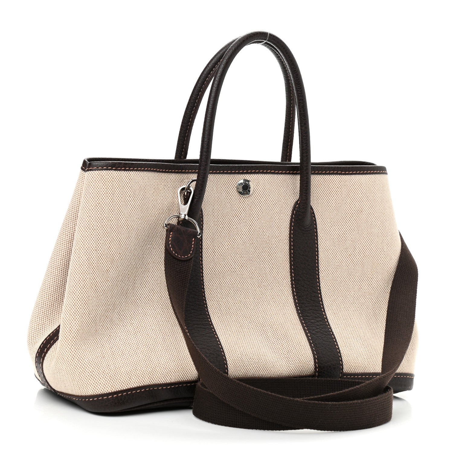 Hermes Buffle Skipper Toile Garden Party 30 TPM Marron Fonce 3 of 10