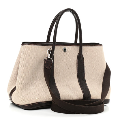 Hermes Buffle Skipper Toile Garden Party 30 TPM Marron Fonce 3 of 10