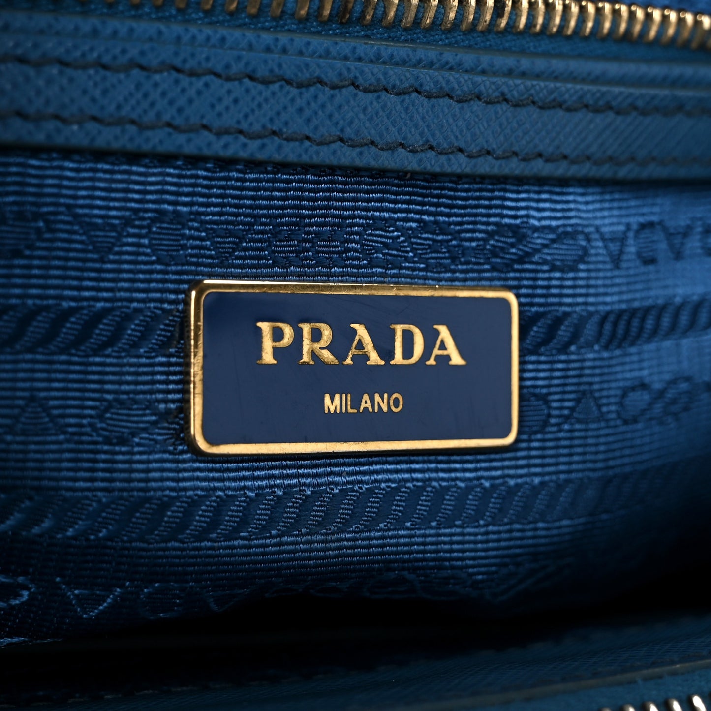 Saffiano Lux Small Galleria Double Zip Tote Cobalto