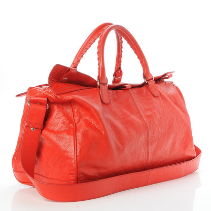 Balenciaga Agneau Classic Hardware Small Squash Duffel Bag Rouge Braise 4 of 8