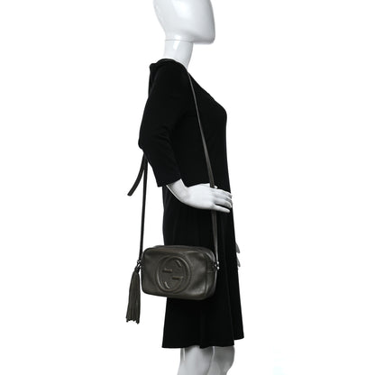 Gucci Metallic Pebbled Calfskin Small Soho Disco Bag Sasso 2 of 20