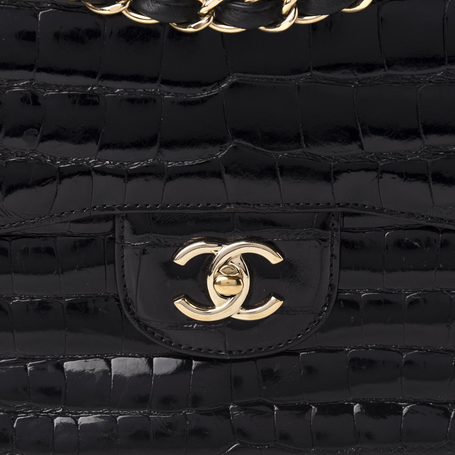 Alligator Jumbo Double Flap Black