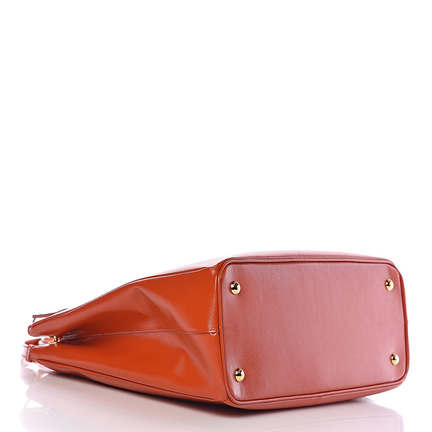 Prada Saffiano Vernice Tote Arancio 4 of 11