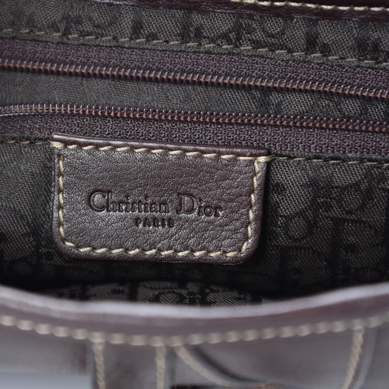 Christian Dior Calfskin Saddle Bag Brown 6 of 11