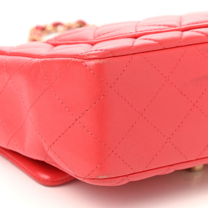 Chanel Lambskin Quilted Mini Rectangular Flap Red 11 of 15