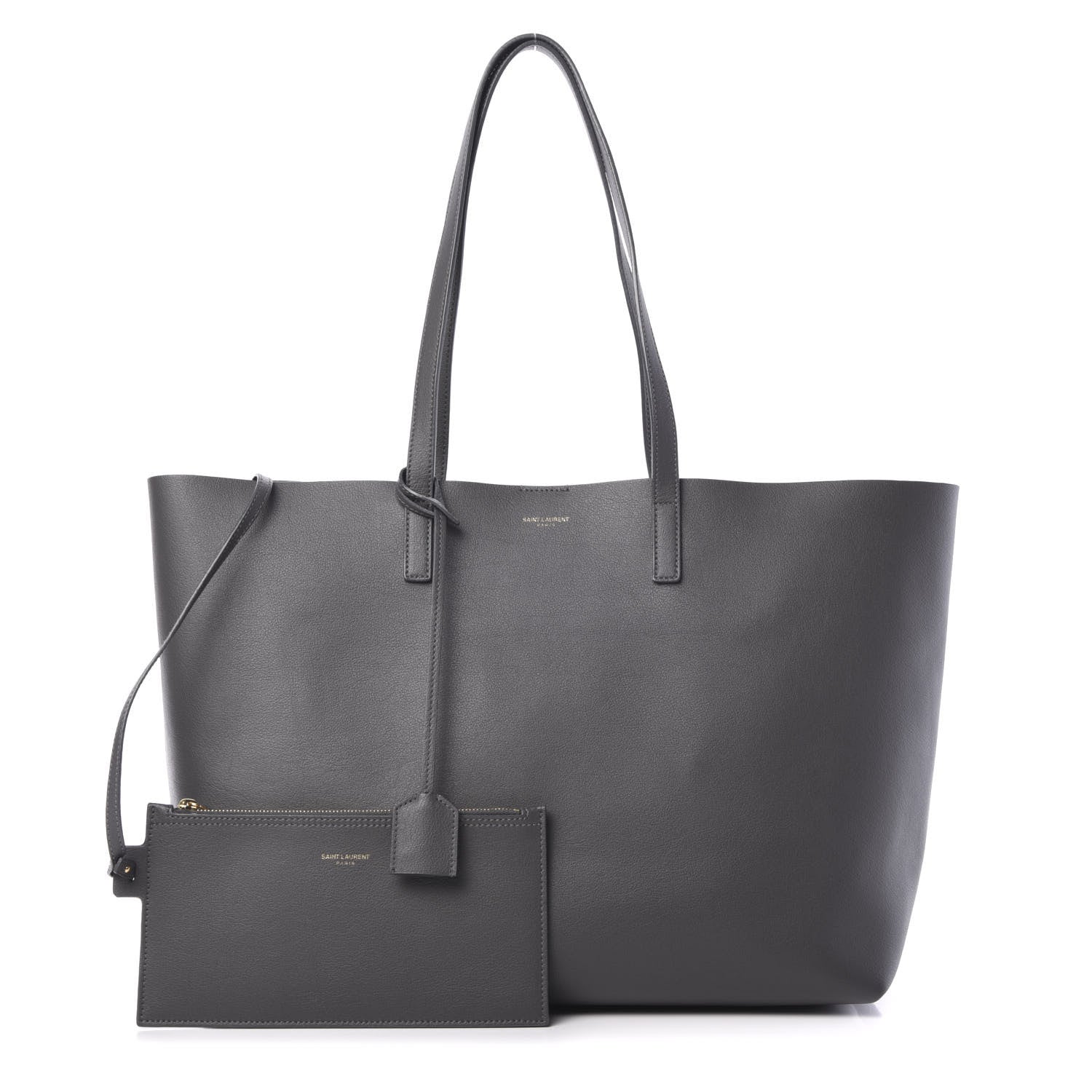 Saint Laurent Calfskin Large Shopping Tote Dark Grey 1 of 12