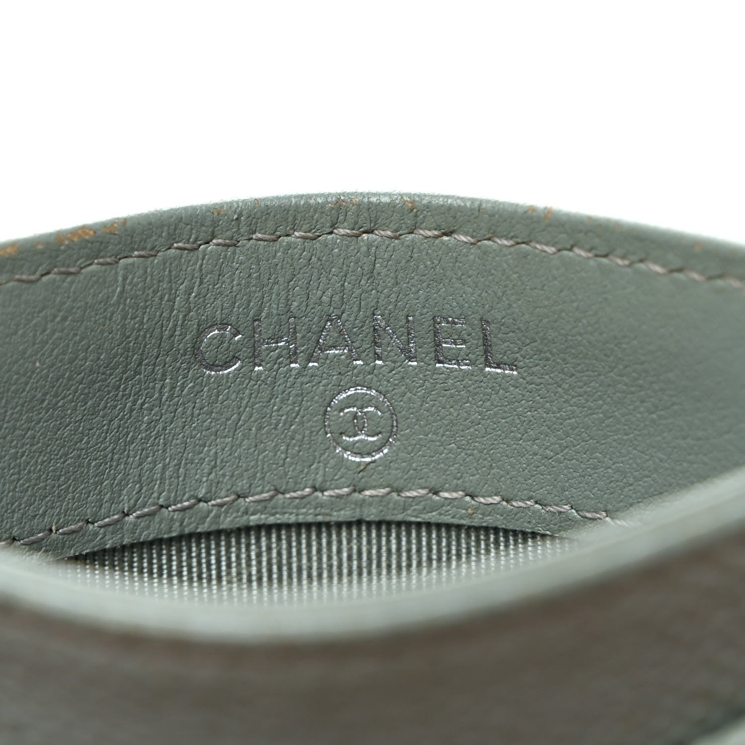 Chanel Caviar Quilted Card Holder Grey 6 of 7