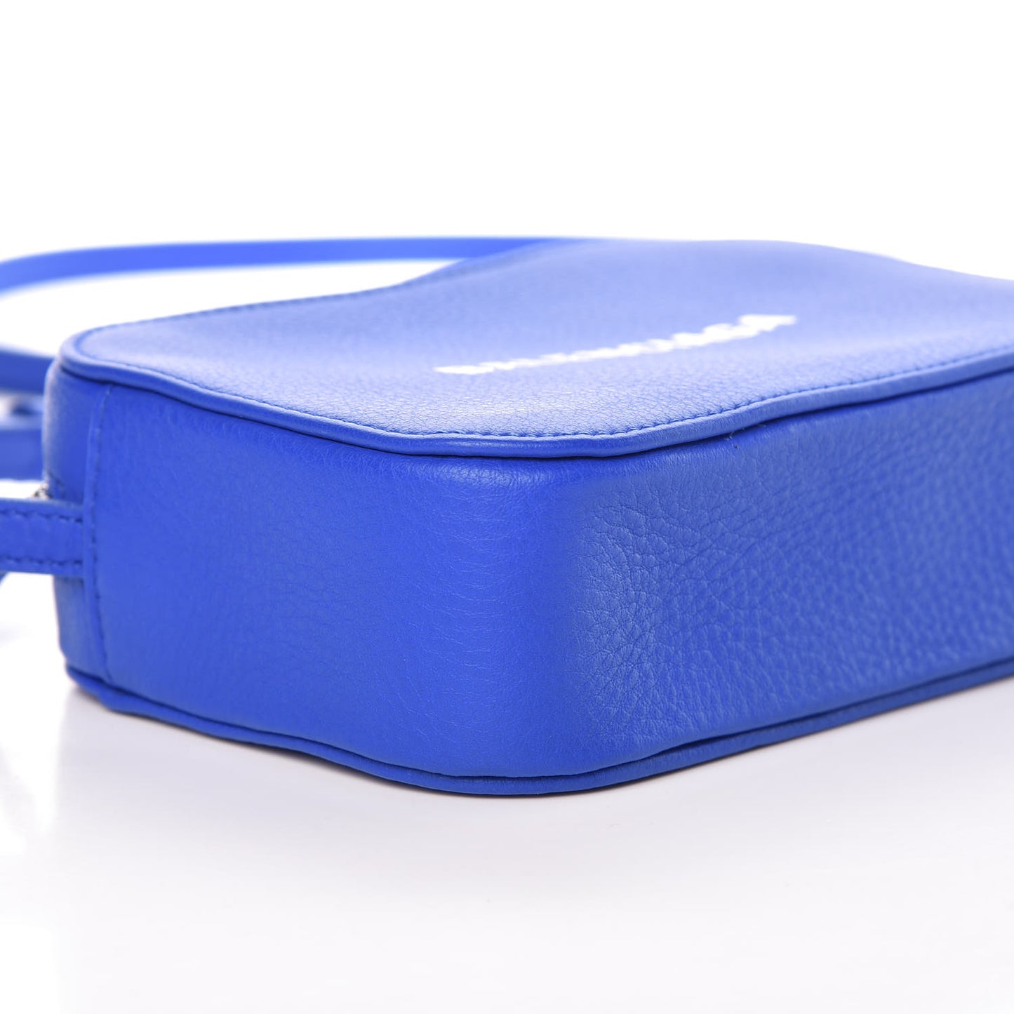 Smooth Calfskin Logo XS Everyday Camera Bag Bleu Prim White