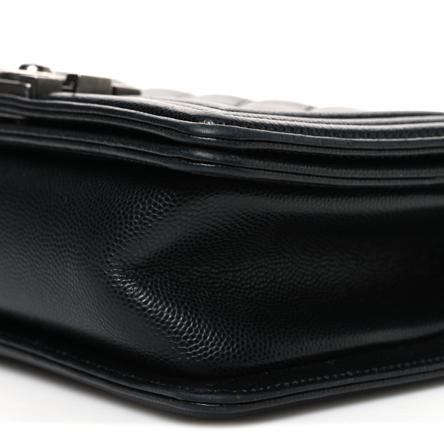 Caviar Quilted Small Boy Flap Black