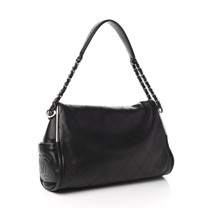 Chanel Lambskin Stitched Medium Ultimate Soft Tote Black 2 of 9